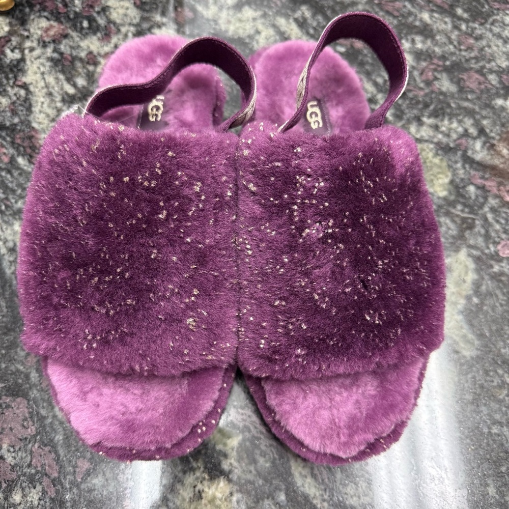 UGG Plum Fuzzy Slippers